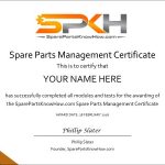 Spare Parts Management Certificate