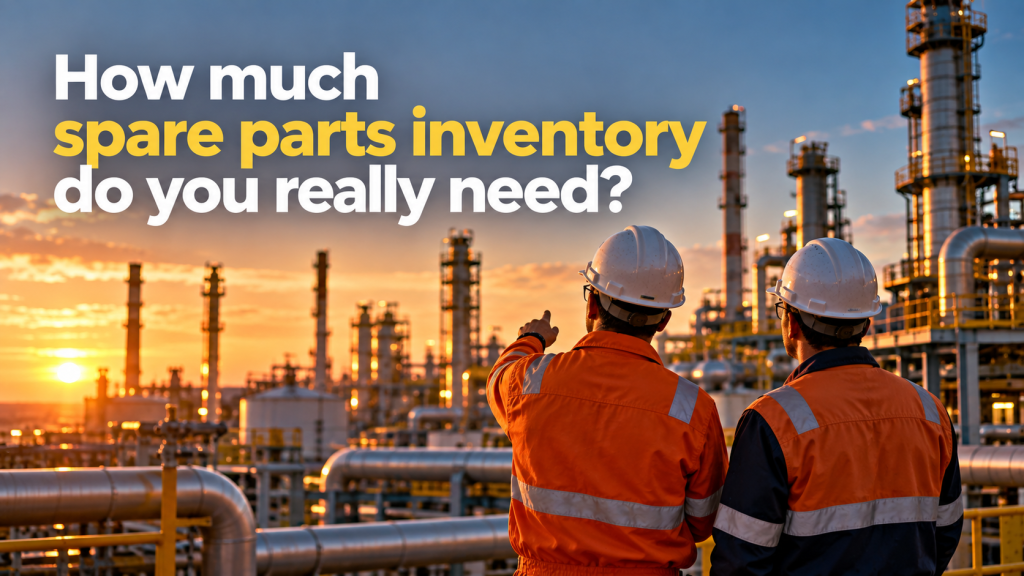 Oil refinery workers considering spare parts inventory reduction